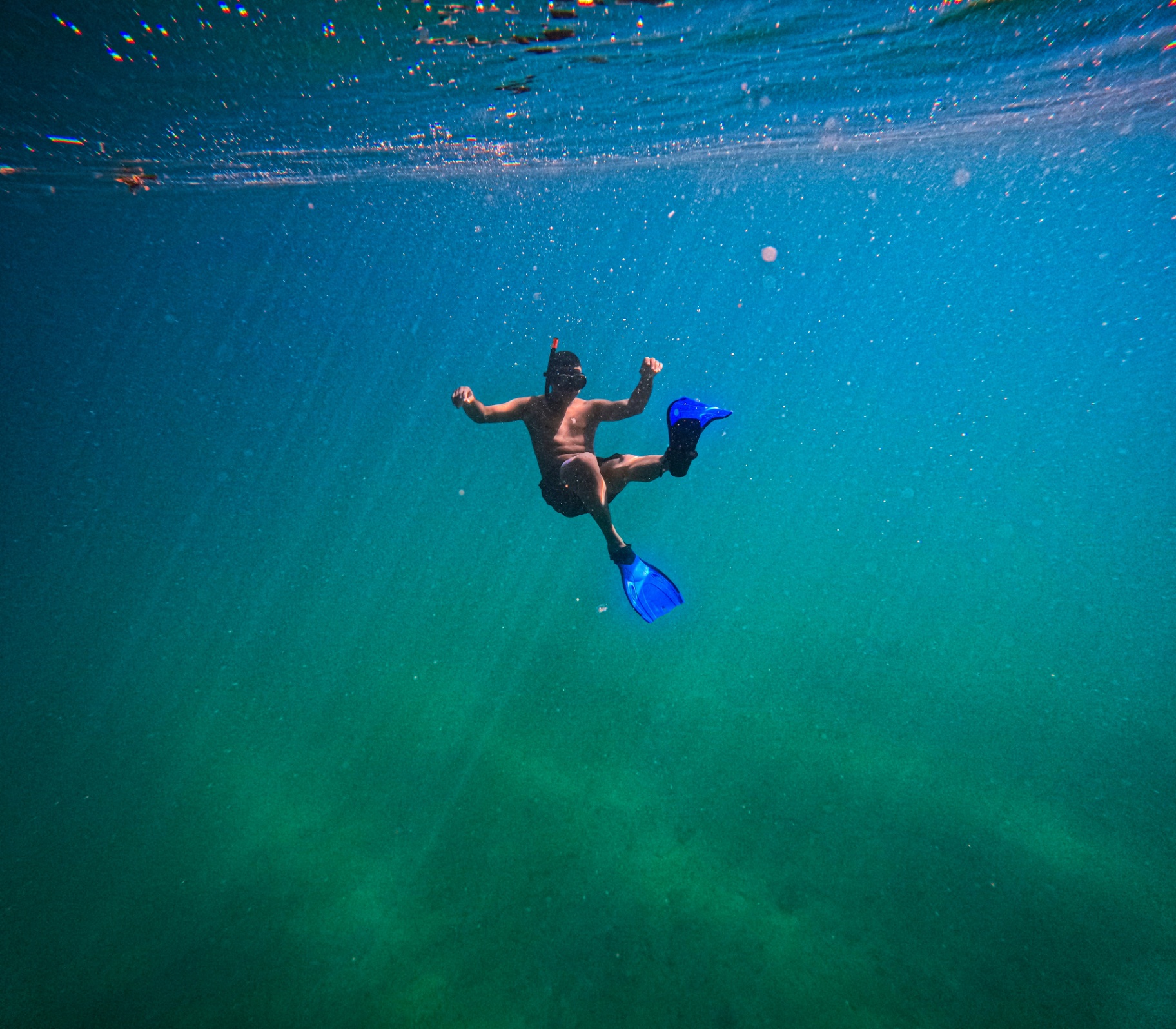Snorkeling in the calm waters of the Krissaios Gulf